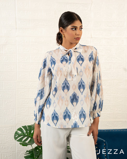 Textured Brocade Statement Blouse 71221